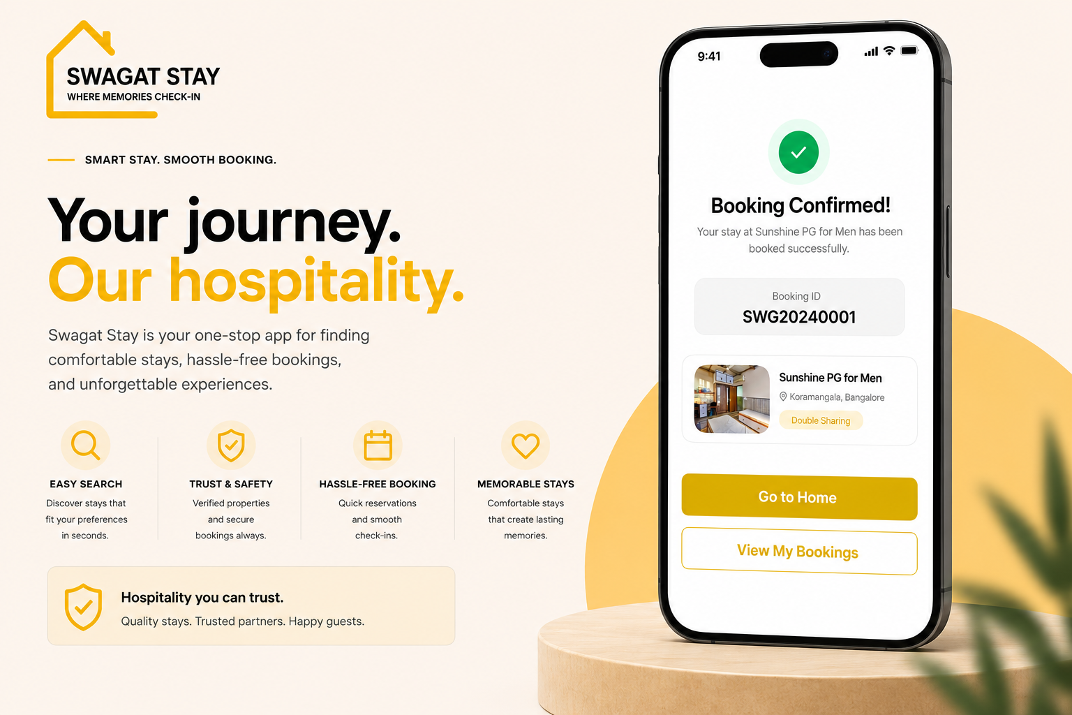 Swagat Stay – Payment Screen